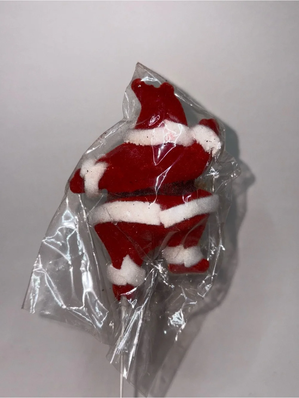 Vintage Santas On A Stick Flocked Plastic Face Blow Mold & Snowman Ornament
